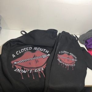 A Closed Mouth Don’t Get Fed Jogging Suit.